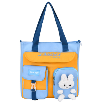 Geantă duală pentru teme pentru elevi din învățământ primar — de mână sau crossbody, din Oxford, respirabilă, impermeabilă, rezistentă la uzură; căptușeală poliester; Sesame Baby