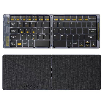 T-M018 Bezdrôtová Bluetooth skladacia klávesnica, USB-C nabíjanie, kompatibilná s telefónmi, tabletami a notebookmi, tiché písanie