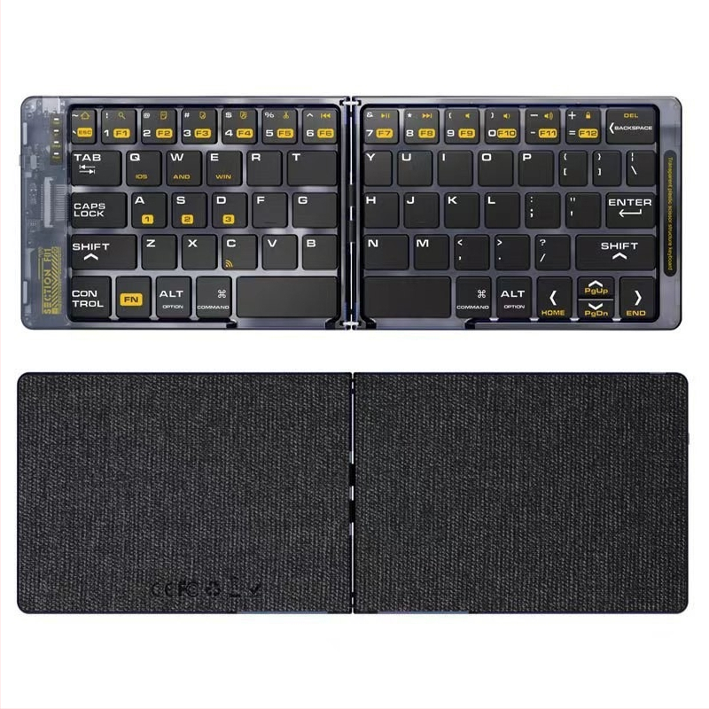 T-M018 Bezdrôtová Bluetooth skladacia klávesnica, USB-C nabíjanie, kompatibilná s telefónmi, tabletami a notebookmi, tiché písanie