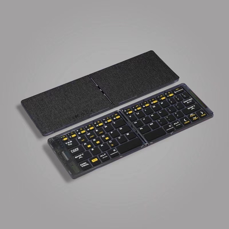 T-M018 Tastatură Bluetooth pliabilă, fără fir, încărcare USB-C, compatibilă cu telefoane, tablete și laptopuri, tastare silențioasă
