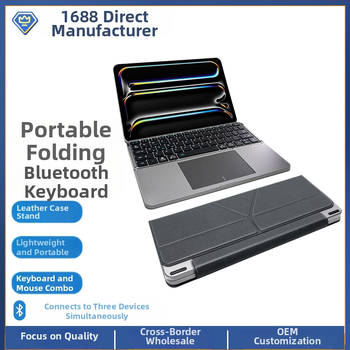 Prenosná skladacia Bluetooth klávesnica pre tablety (iPad, Android) — model KL004, ergonomická podpora, OEM, tlač loga