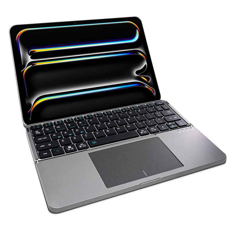 Prenosná skladacia Bluetooth klávesnica pre tablety (iPad, Android) — model KL004, ergonomická podpora, OEM, tlač loga