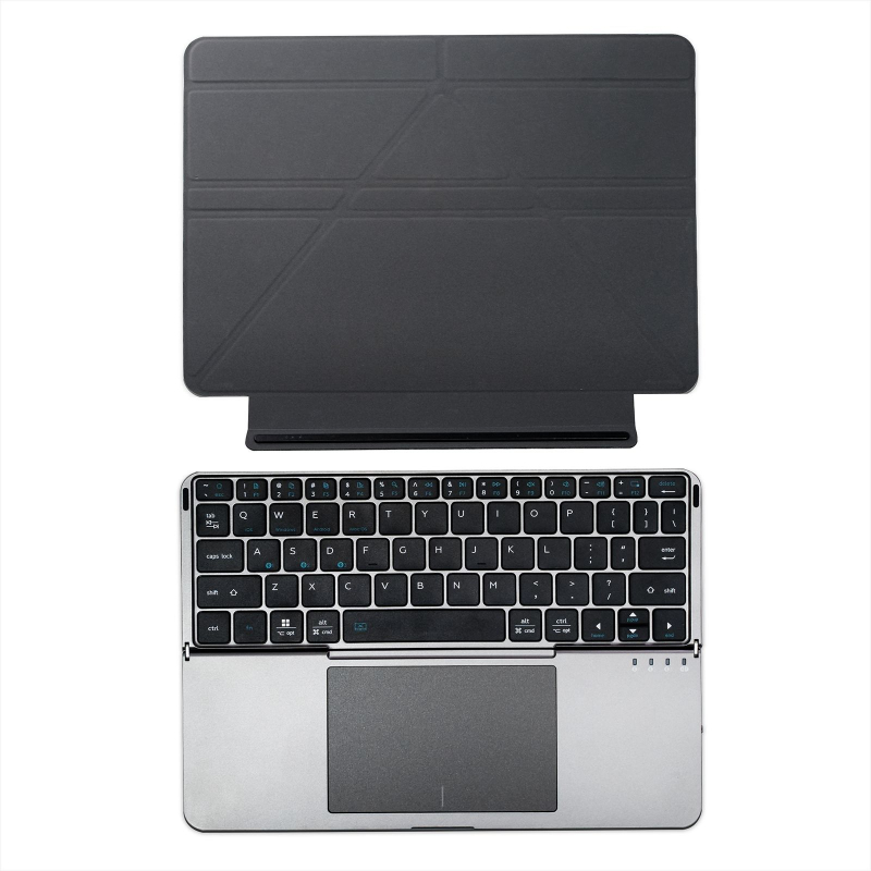 Prenosná skladacia Bluetooth klávesnica pre tablety (iPad, Android) — model KL004, ergonomická podpora, OEM, tlač loga