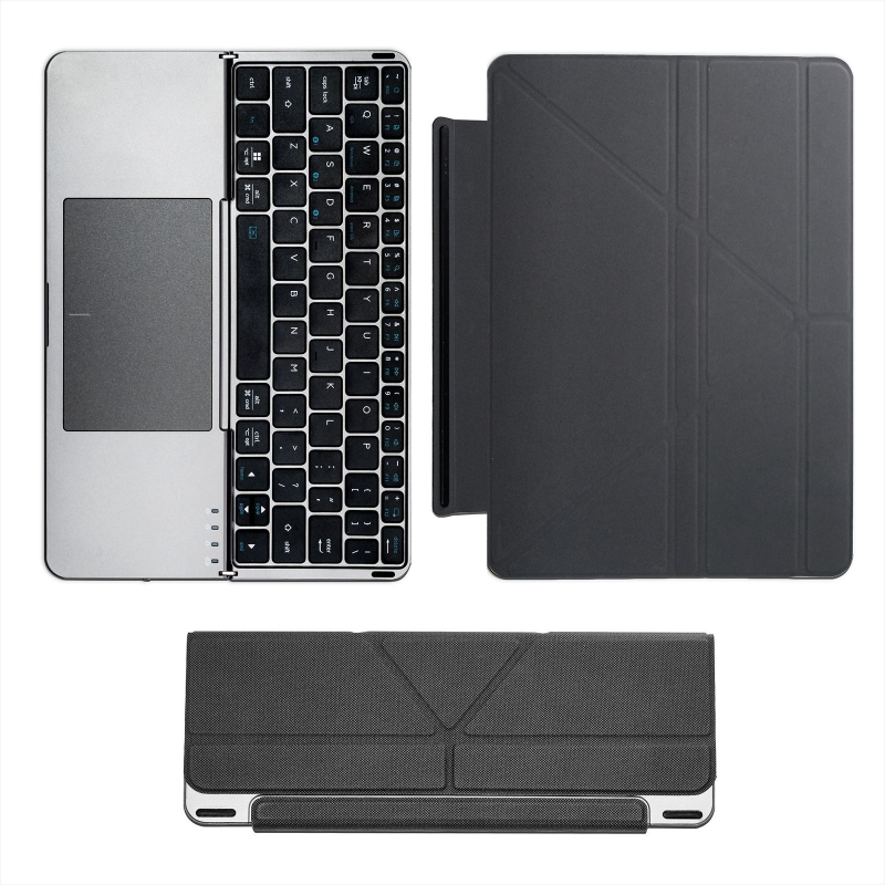 Prenosná skladacia Bluetooth klávesnica pre tablety (iPad, Android) — model KL004, ergonomická podpora, OEM, tlač loga