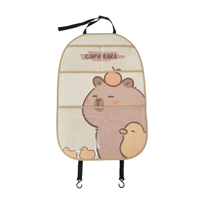 Кожена анти‑ударна подложка за задната облегалка на автомобил с мотив дълга трева и дельфин, печат на лого и персонализация