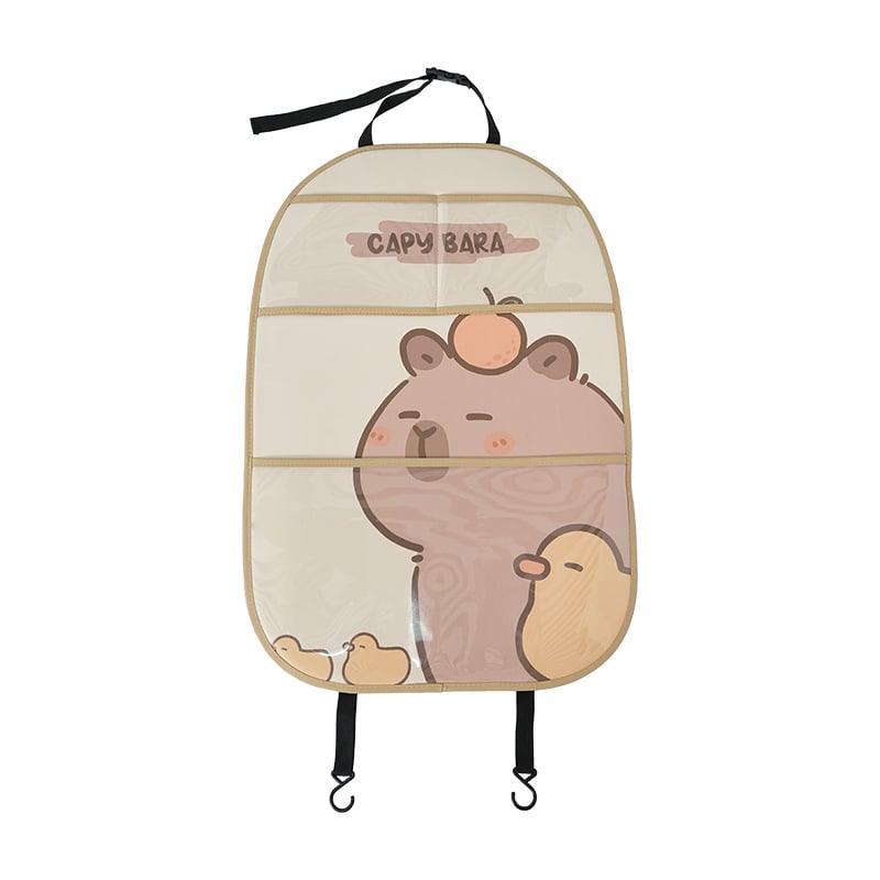 Кожена анти‑ударна подложка за задната облегалка на автомобил с мотив дълга трева и дельфин, печат на лого и персонализация