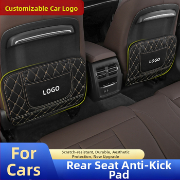 Nahkane autoistu tagaosa anti-kick padi, laste karikatuuride disain, universaalne kõikidele aastaaegadele, liblika-diamandi stiil, trükitud logoga