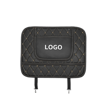 Кожена подложка за задната облегалка на автомобил, против удар за деца, карикатурен дизайн, четири сезона, стил пеперуда-диамант, с печатано лого