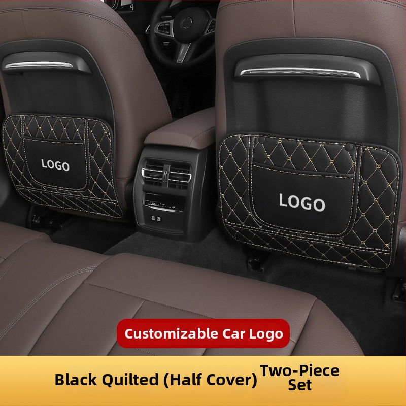 Nahkane autoistu tagaosa anti-kick padi, laste karikatuuride disain, universaalne kõikidele aastaaegadele, liblika-diamandi stiil, trükitud logoga