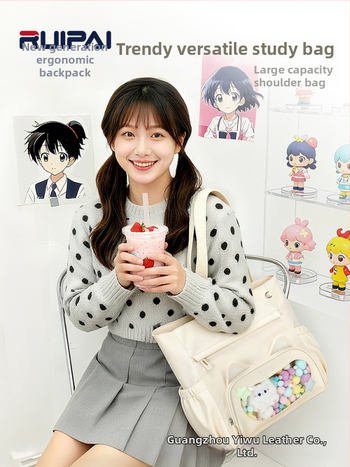 Geantă Tote pentru fete, design tridimensional, material Oxford, impermeabilă și rezistentă, model cu urechi de pisică, căptușeală poliester