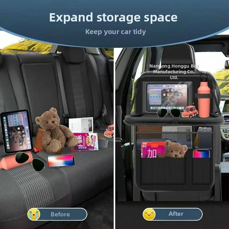 Organizator pentru spatele scaunului auto — țesătură impermeabilă, sac de depozitare universal, design de agățare