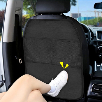 Automobilio sėdynės anti-kick kilimėlis su galinės sėdynės saugojimo kišene — universalus prieėjimas, visų sezonų, pakabinamas rinkinys, be užpildo