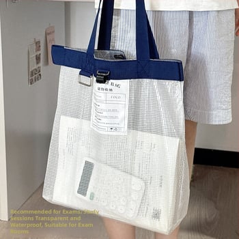 Lemon book H174 PVC priehľadná taška na dokumenty so zipsom a sieťovou časťou