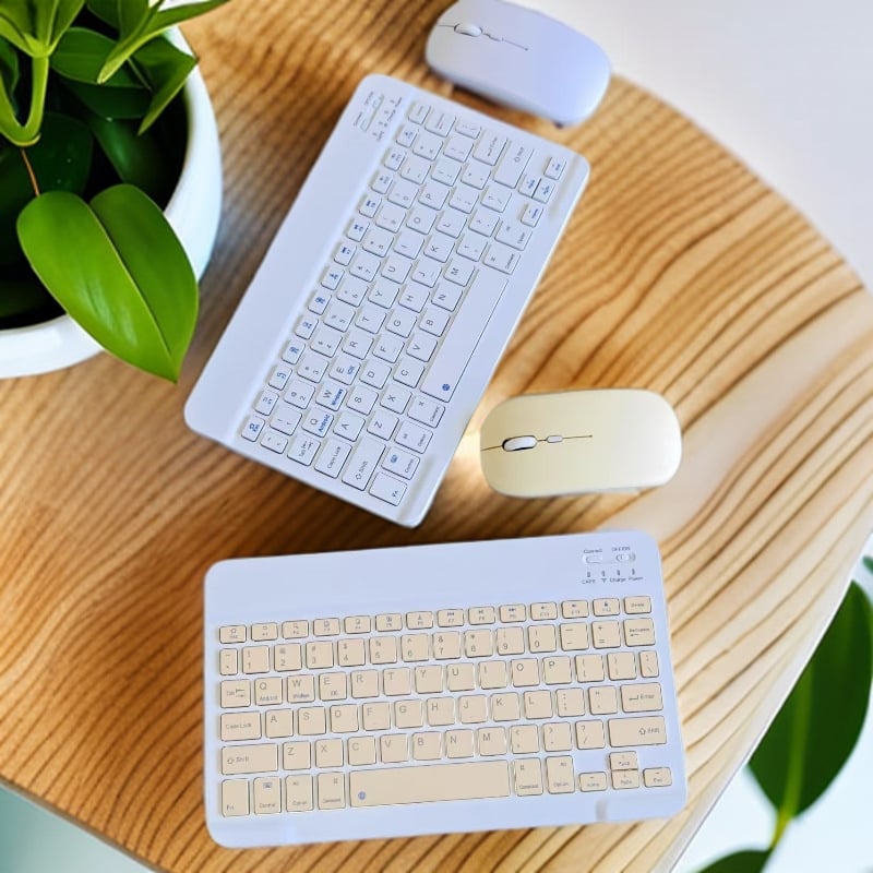 Set tastatură și mouse wireless Bluetooth, cu baterie reîncărcabilă, pentru dispozitive cu Bluetooth