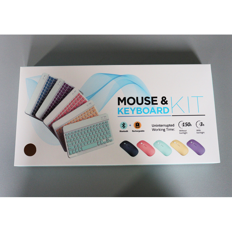 Set tastatură și mouse wireless Bluetooth, cu baterie reîncărcabilă, pentru dispozitive cu Bluetooth