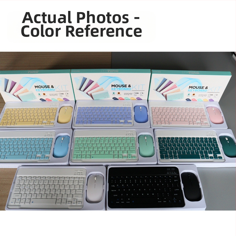 Set tastatură și mouse wireless Bluetooth, cu baterie reîncărcabilă, pentru dispozitive cu Bluetooth