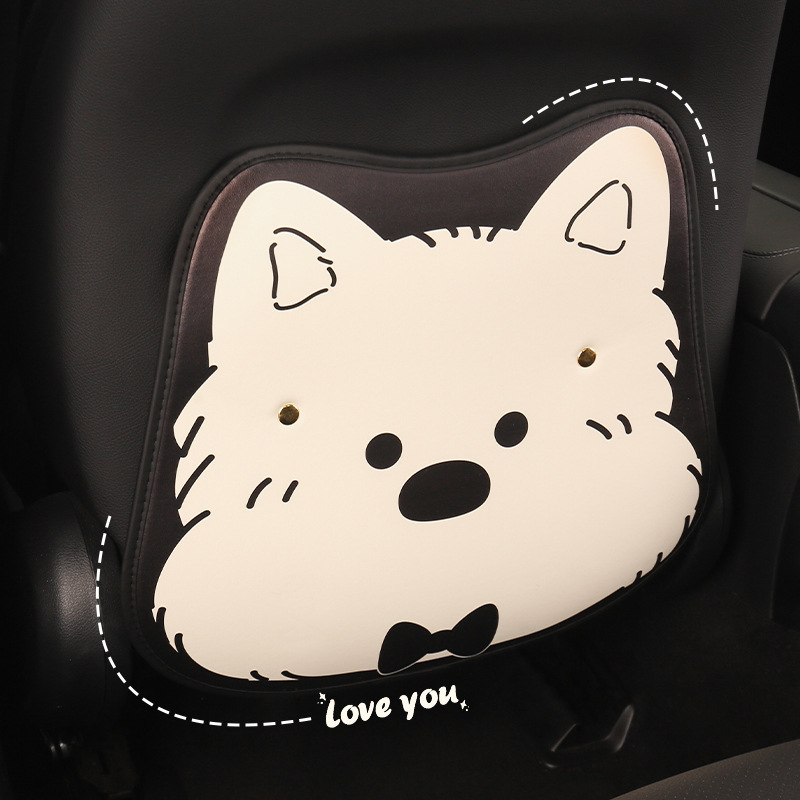 Protecție pentru spatele scaunului auto cu model desen animat — formă universală, piele PU, umplutură din burete, pentru toate anotimpurile