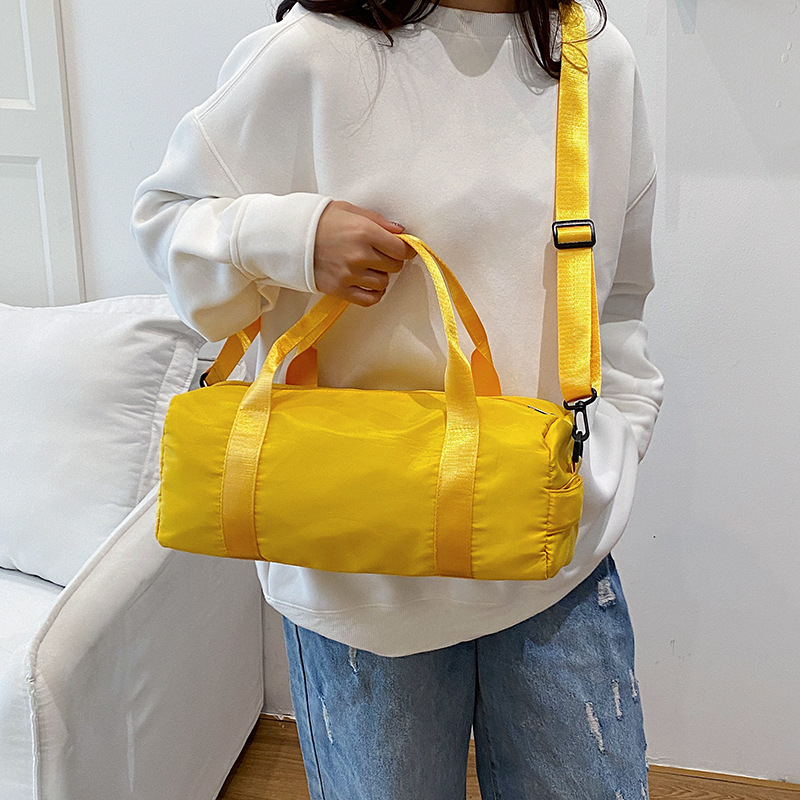 Barrel táska sporthoz és utazáshoz, nylon külső, poliészter bélés, 20–35L, Uniszex, Utcai stílus