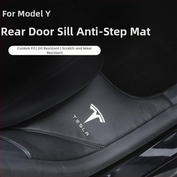 Anti-Kick kilpelė Tesla Model Y galinio durų slenksčio apsaugai – įmontuota apsauginė kilimėlis