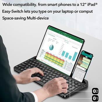 BK280 Tastatură Bluetooth fără fir cu slot pentru carduri, pentru tablete Samsung 14,6 in și Huawei 13,2 in, design ergonomic