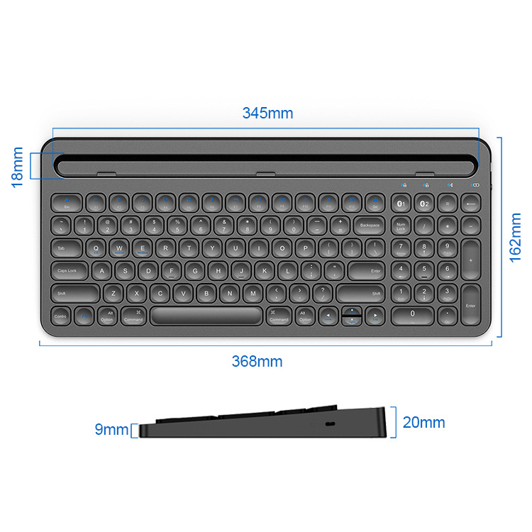 BK280 Tastatură Bluetooth fără fir cu slot pentru carduri, pentru tablete Samsung 14,6 in și Huawei 13,2 in, design ergonomic