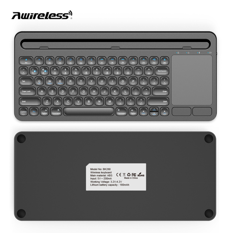 BK280 Tastatură Bluetooth fără fir cu slot pentru carduri, pentru tablete Samsung 14,6 in și Huawei 13,2 in, design ergonomic