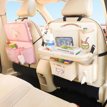 Organizator pentru spatele scaunului cu masă mică multifuncțională, din piele, impermeabil, potrivire universală, depozitare agățată