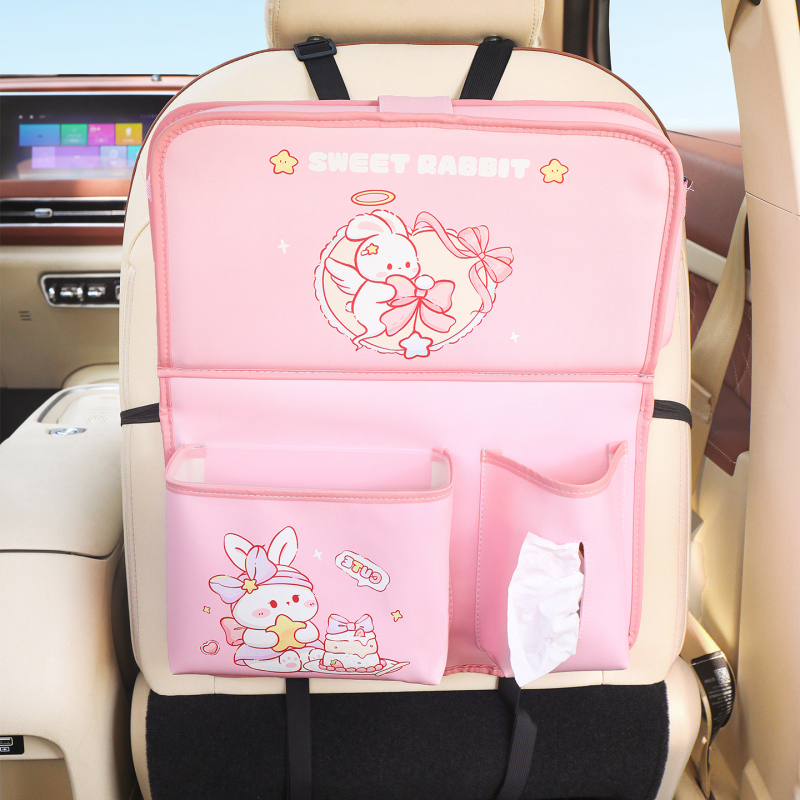 Organizator pentru spatele scaunului cu masă mică multifuncțională, din piele, impermeabil, potrivire universală, depozitare agățată