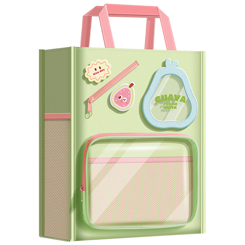 Geantă de meditații cu mai multe compartimente, pentru cărți și depozitare, design drăguț desen animat (Brand: Kappa bear; Material: Canvas; Formă: Fermoar, Desen animat)