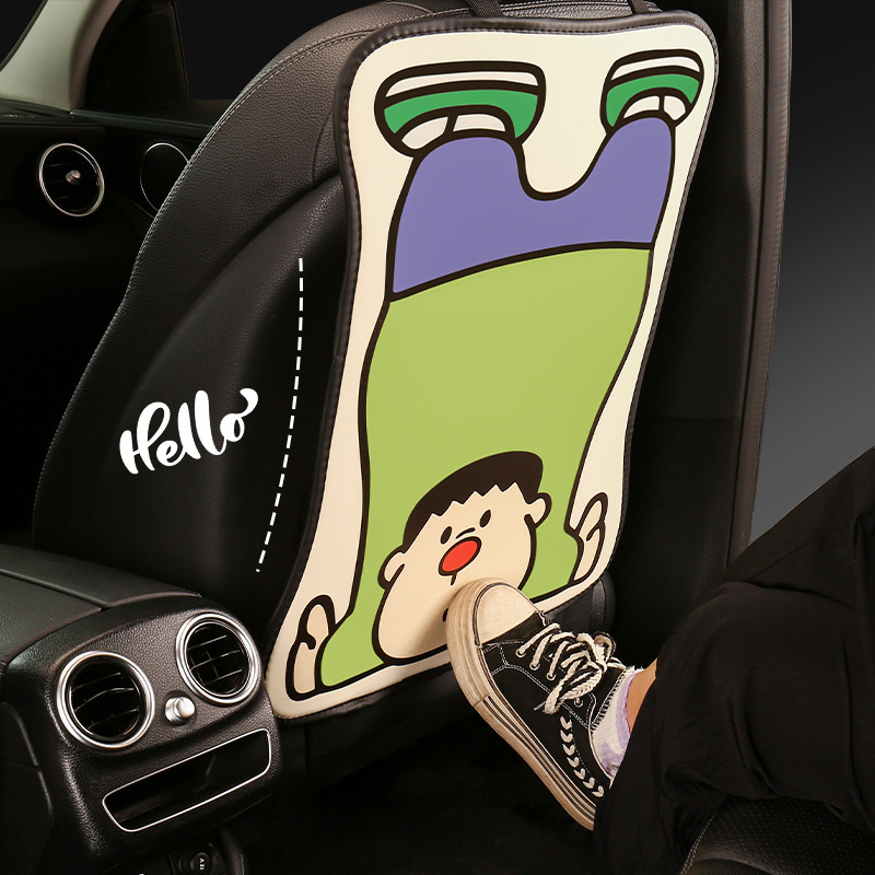 Automobilio sėdynės nugaros apsauga vaikams - universali visoms metų laikams, PU, putų užpildas, karikatūros raštas