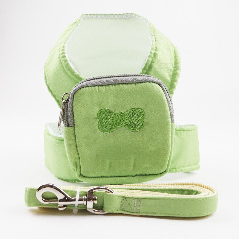 Lesă pentru câine Bichon Frisé cu vestă de plimbare și rucsac pe piept – neextensibilă, material: pânză, origine: Altă, ambalare: 100 bucăți