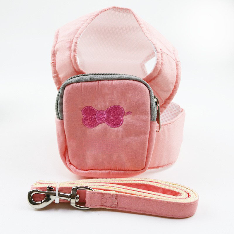 Lesă pentru câine Bichon Frisé cu vestă de plimbare și rucsac pe piept – neextensibilă, material: pânză, origine: Altă, ambalare: 100 bucăți