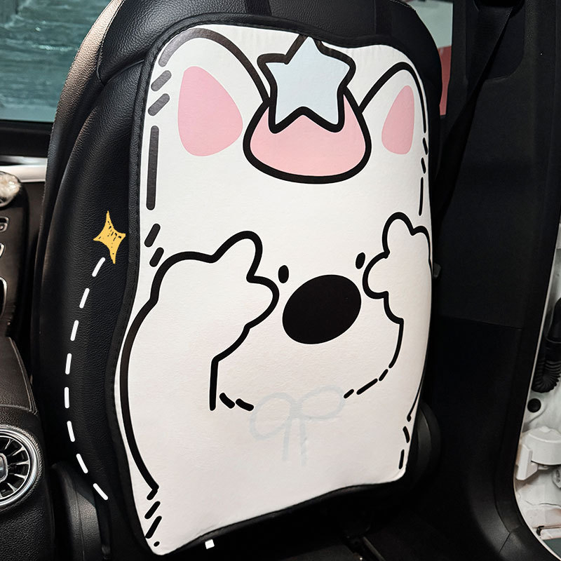 Zaštita stražnjeg naslona automobila - sve sezone, PU koža, Crtani uzorak, Banana Green, Dugi stil