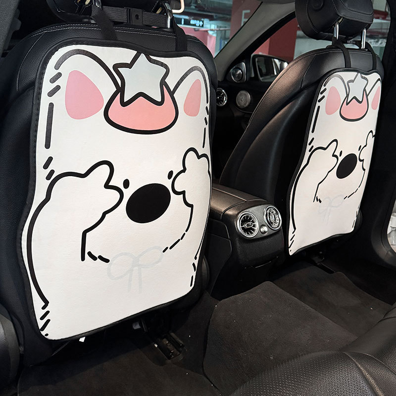 Zaštita stražnjeg naslona automobila - sve sezone, PU koža, Crtani uzorak, Banana Green, Dugi stil