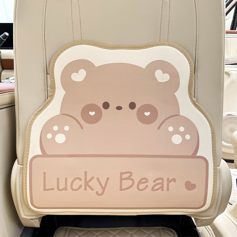 Zaštitna podložka za stražnji dio automobila, univerzalna za stražnji dio, kožni navlaka s punjenjem od pjene, uzorak medvjed i zec, pogodno za sve sezone