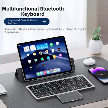 DUX DUCIS Tastatură Bluetooth fără fir pentru iPad Pro cu husă din piele și suport 2-în-1