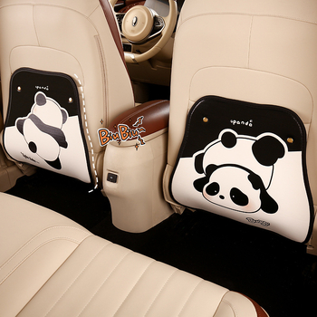 Celoročný chránič zadnej časti autosedačky s potlačou loga, panda motif, PU materiál, výplň z peny