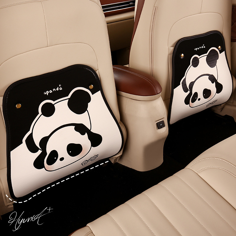 Celoročný chránič zadnej časti autosedačky s potlačou loga, panda motif, PU materiál, výplň z peny