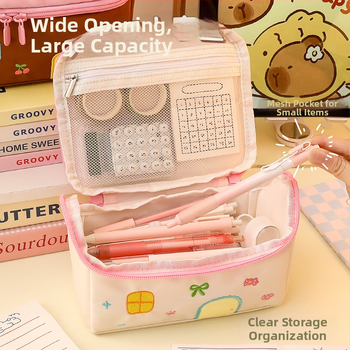 Pernica na ceruzky v tvare domčeka – veľká kapacita, netkaný materiál, uvoľnený štýl, univerzálne použitie