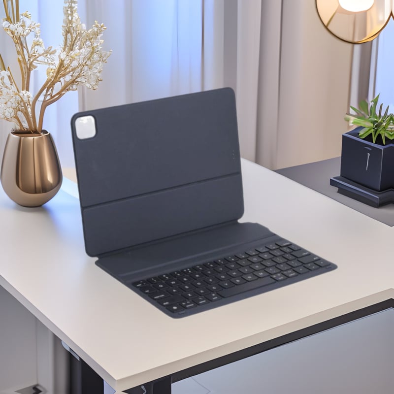 Carcasă din TPU cu piele pentru iPad, cu tastatură: încărcare bidirecțională și conexiune prin contact, compatibilă cu Magic Keyboard, design ergonomic