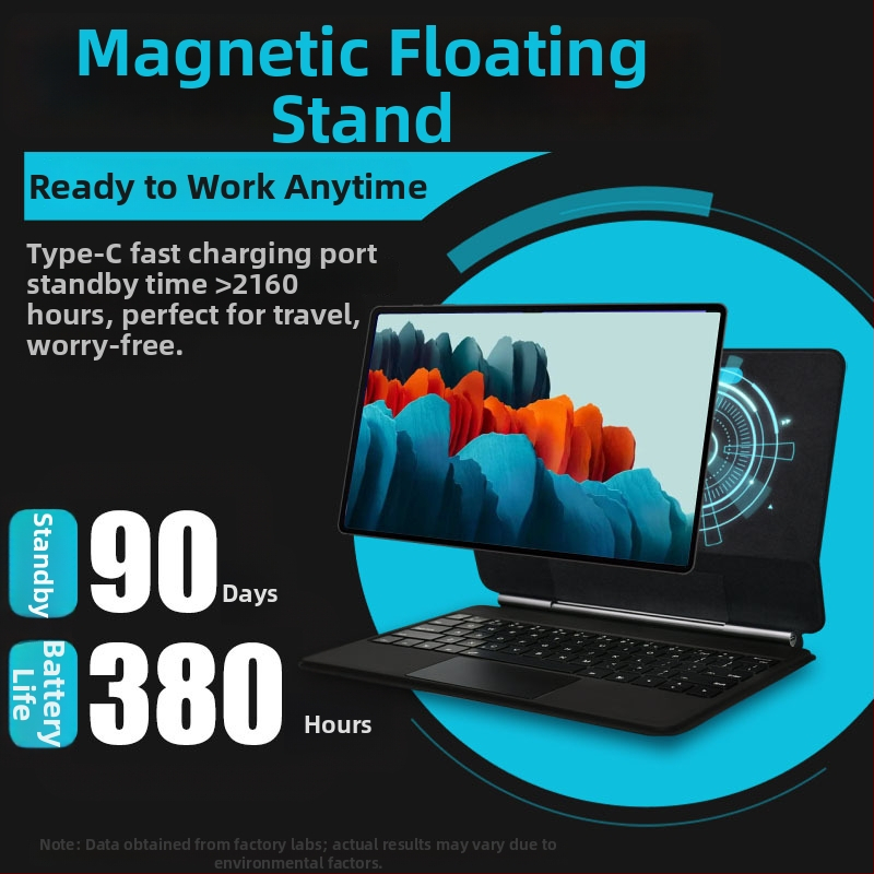 Bluetooth bezdrôtová klávesnica s magnetickou levitáciou pre Samsung Tab S7/S8/S9/S9 FE tablety, 565 g, vlastné mapovanie kláves