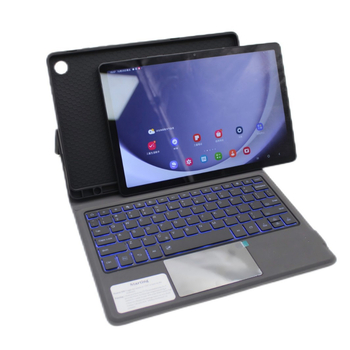 Tastatură din piele cu balamale pentru Samsung Galaxy Tab A11 Plus și A9 Plus – Interfață Type-C, Bluetooth, procesare OEM