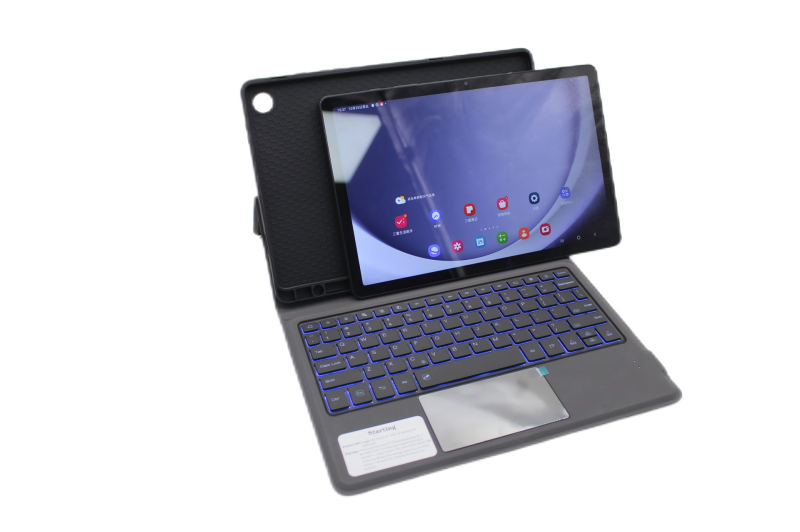 Tastatură din piele cu balamale pentru Samsung Galaxy Tab A11 Plus și A9 Plus – Interfață Type-C, Bluetooth, procesare OEM