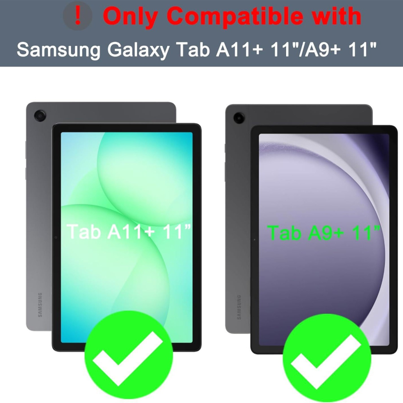 Tastatură din piele cu balamale pentru Samsung Galaxy Tab A11 Plus și A9 Plus – Interfață Type-C, Bluetooth, procesare OEM