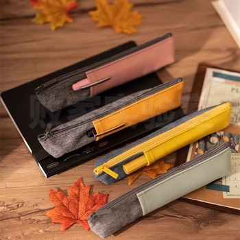 Trojkutna pernica, kompaktna i prijenosna, PU materijal, brend Modern Leather Goods, korejska verzija stila, kod Pen-3057