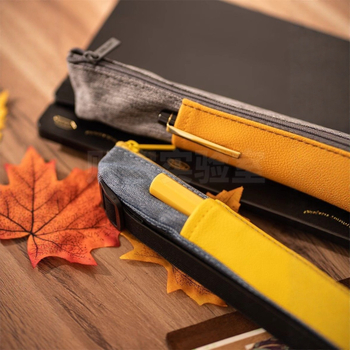 Trojkutna pernica, kompaktna i prijenosna, PU materijal, brend Modern Leather Goods, korejska verzija stila, kod Pen-3057