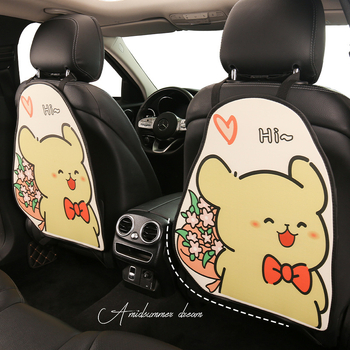Protecție pentru spatele scaunului auto — imprimeu desen animat, material PU, umplutură din spumă, potrivire universală, pentru toate anotimpurile