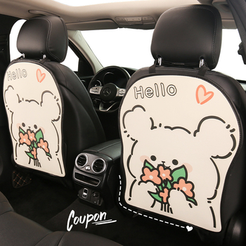 Protecție pentru spatele scaunului auto — imprimeu desen animat, material PU, umplutură din spumă, potrivire universală, pentru toate anotimpurile