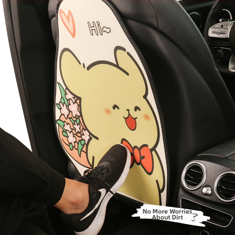 Protecție pentru spatele scaunului auto — imprimeu desen animat, material PU, umplutură din spumă, potrivire universală, pentru toate anotimpurile