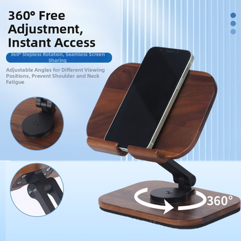 Sklopný stolný držiak na tablet a telefón, 360° otáčavý, skladací a prenosný, proti otrasom